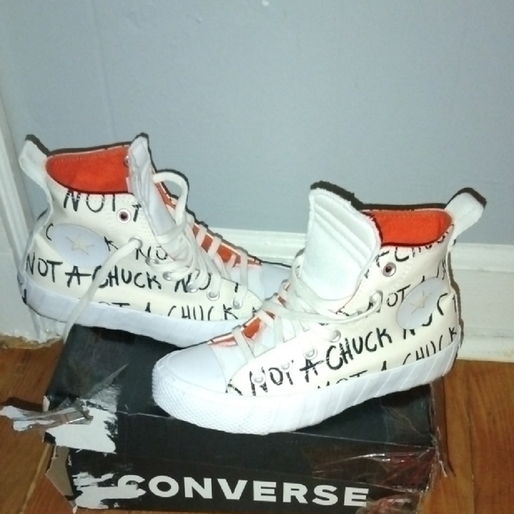 Converse Shoes - Converse High-Top Sneakers - White and Black Graffiti, Converse UNT1TL3D Hi